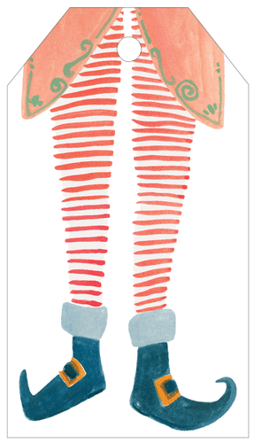 Elf Stockings Hanging Gift Tag - 4 Per Package