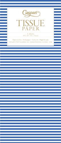 Mini Stripe Navy Tissue Pkg 4 Sheets Included