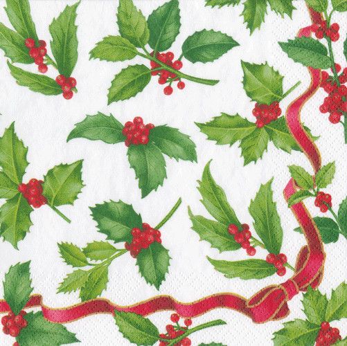 Holly Toss Ivory Napkin Cocktail