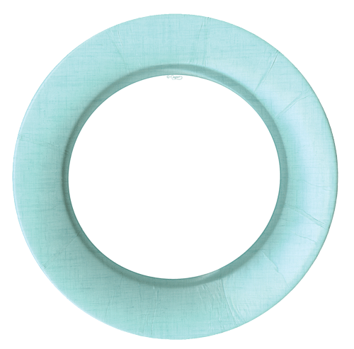 Linen Border Paper Salad Plates in Robin's Egg Blue - 8 Per Package