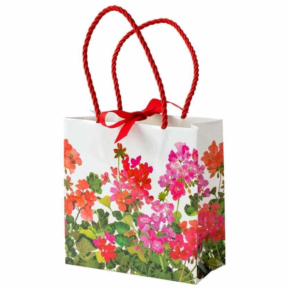 Geraniums Small Square Gift Bag - 1 Each