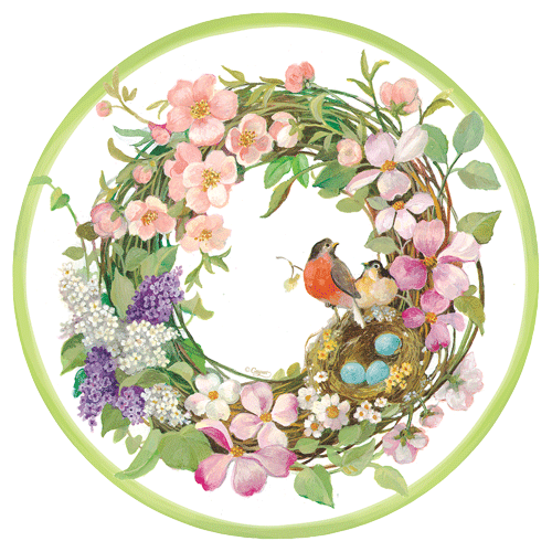 Spring Wreath Salad and Dessert Plates