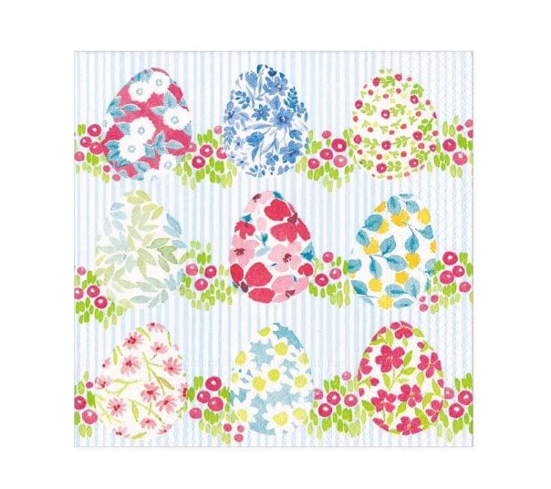Floral Easter Eggs Cocktail Napkins - 20 Per Package
