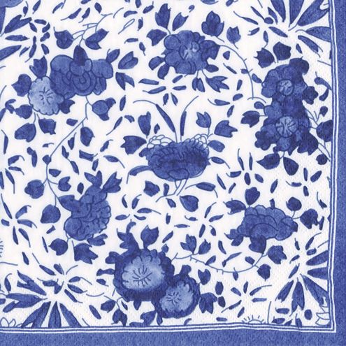 Delft Paper Dinner Napkins in Blue - 20 Per Package