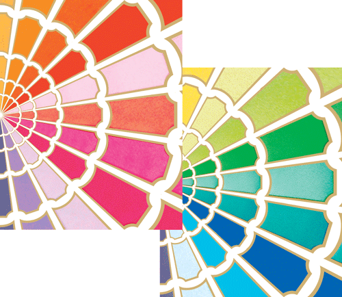 Color Wheel Foil Boxed Notes 10 Assorted Cards with Envelopes