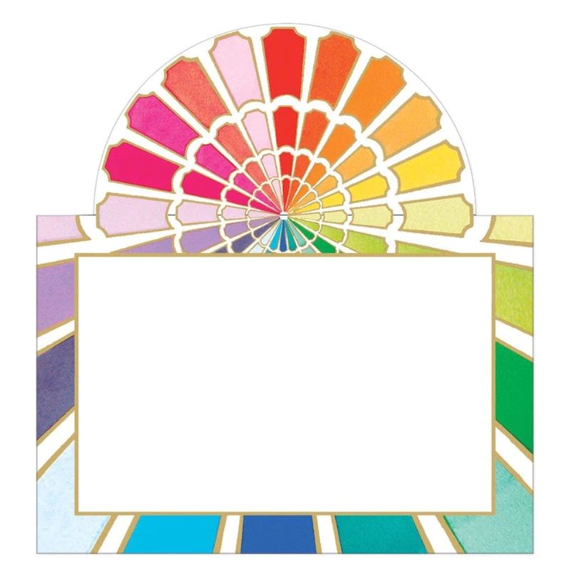 Color Wheel Die-Cut Place Cards - 8 Per Package