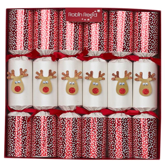 Racing Reindeer Christmas Crackers 6 per box - 13”