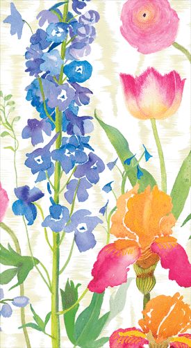 Summer Garden White Guest Towel Napkins - 15 Per Package