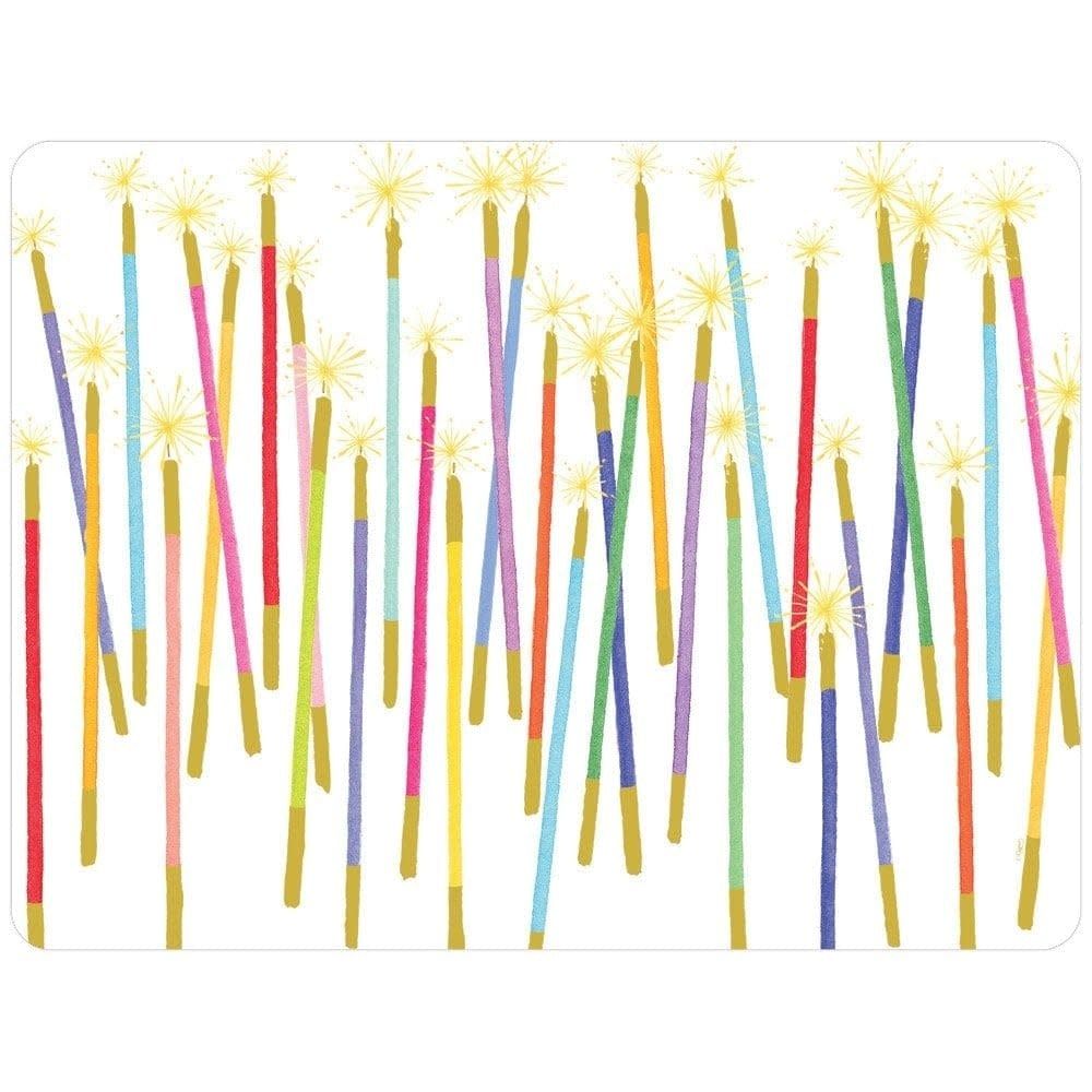 Candles Rectangle Paper Placemats - 12 Per Package