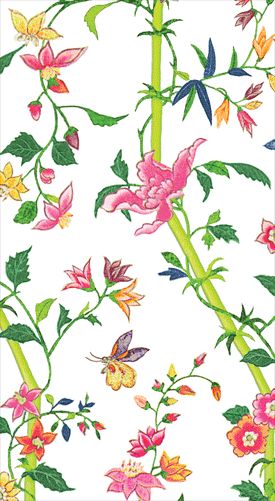 Sprigged Silk Paper Guest Towel Napkins in White - 15 Per Package