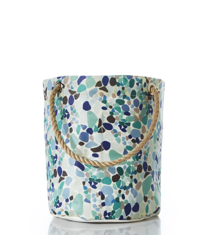 Sea Glass Print Beachcomber Bucket Bag