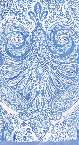 Paisley Medallion Guest Towel Napkins in Blue - 15 Per Package