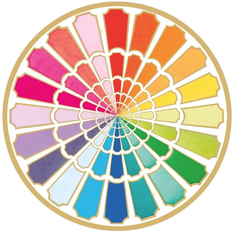 Color Wheel Round Paper Placemats - 12 Per Package