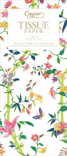 Sprigged Silk White Tissue Paper - 4 Sheets Included
