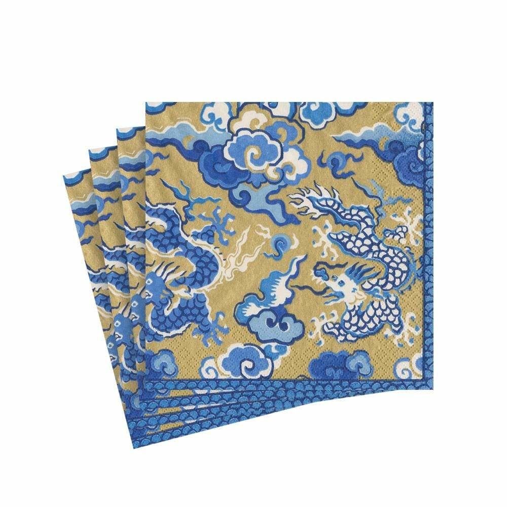 Imperial Silk Paper Cocktail Napkins in Gold - 20 Per Package