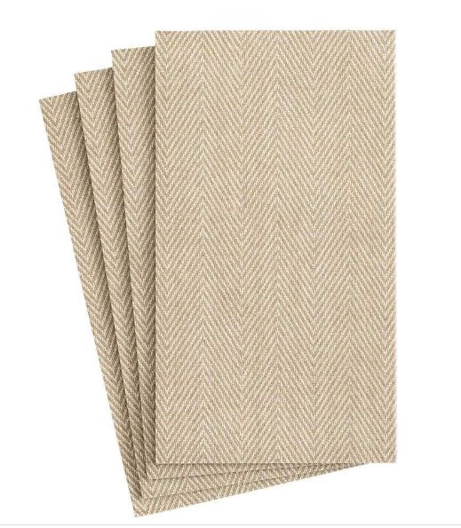Natural Jute Paper Linen Guest Towel Napkins - 12 Per Package