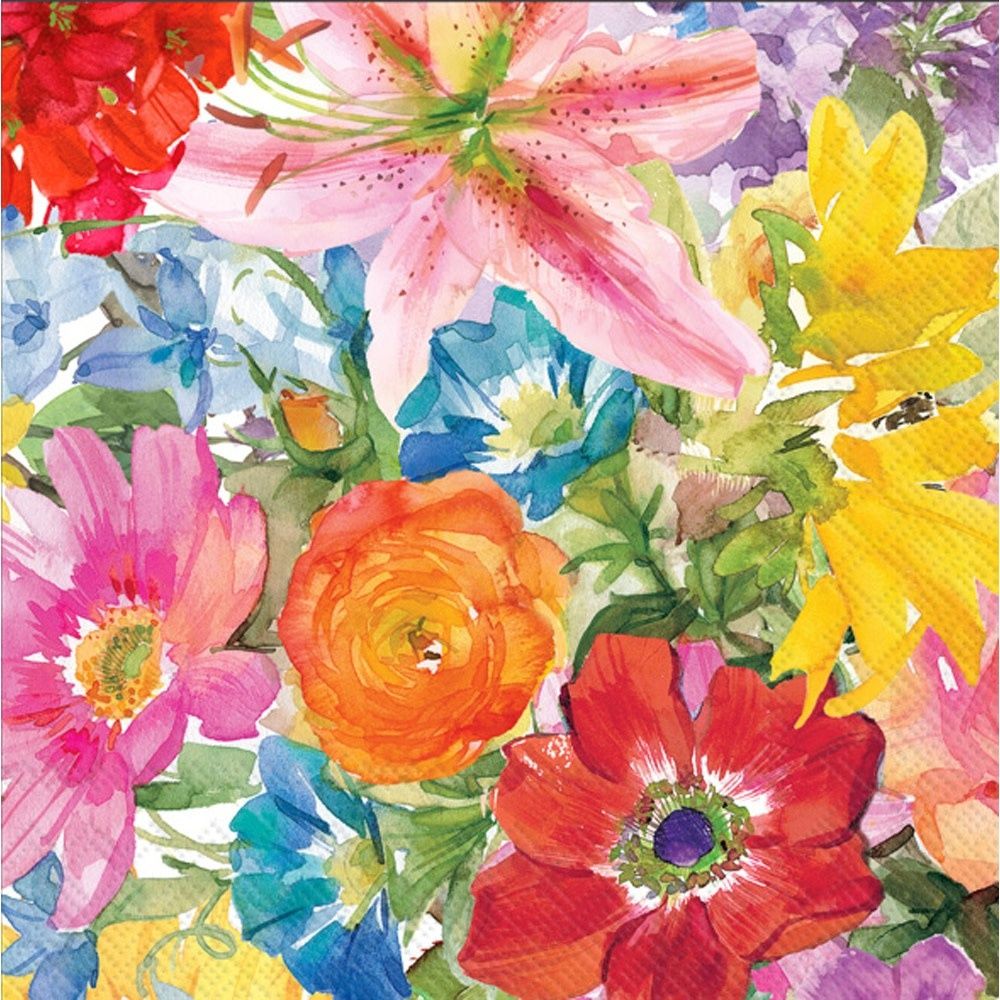 Paper Cocktail Napkin Abundant Floral