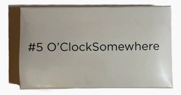 Designer Matches 5 O'ClockSomewhere Embossed 4" Collectible Matchbox