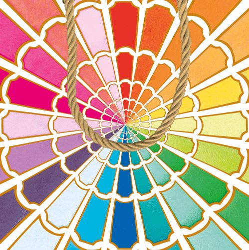 Color Wheel Small Square Gift Bag - 1 Each