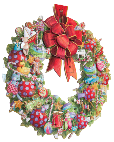 Gingerbread Wreath Advent Calendar - 1 Each
