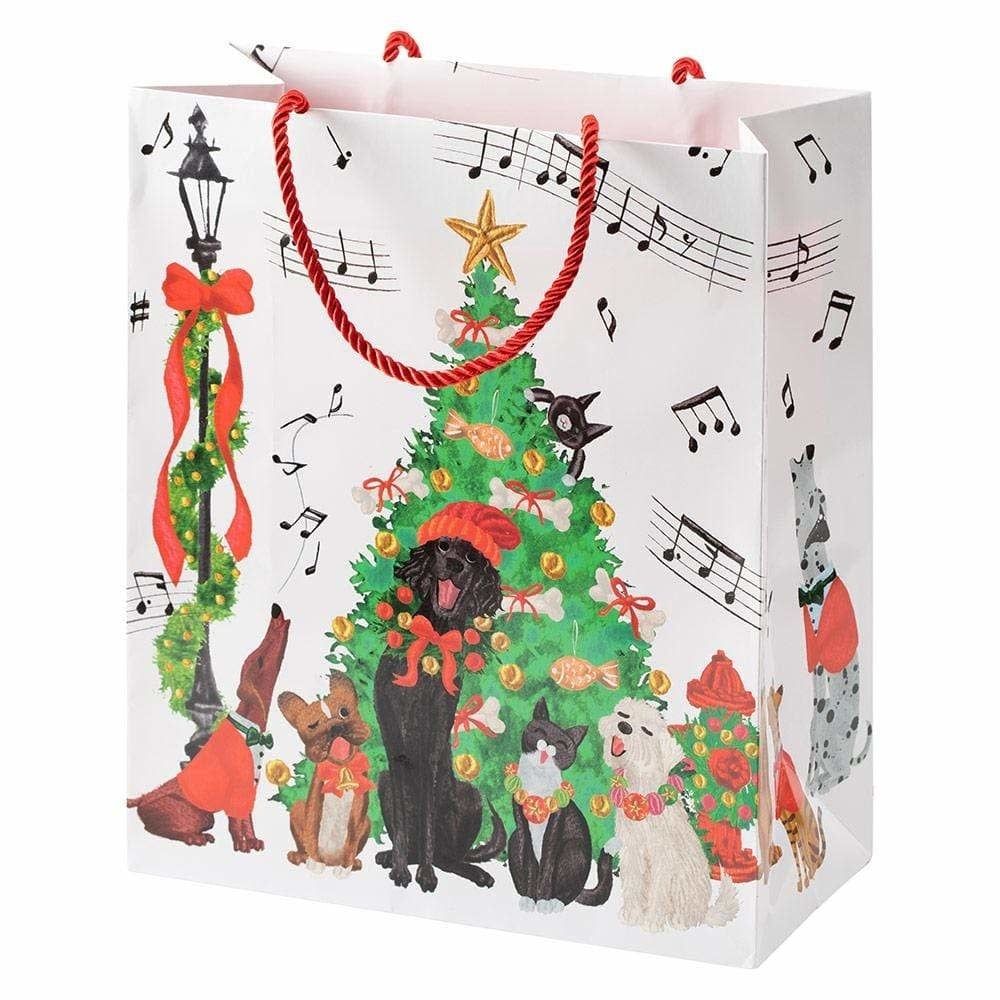Caroling Pets Large Gift Bag - 1 Each
