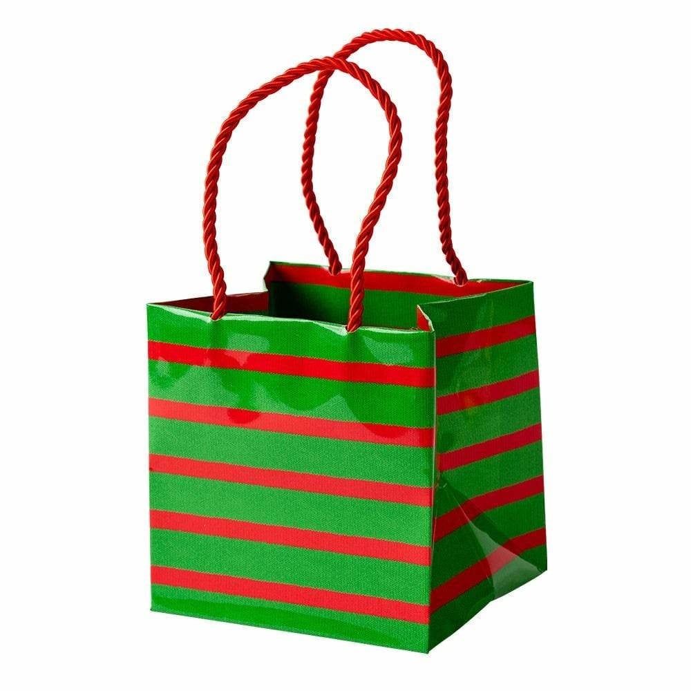 Bretagne Small Cube Gift Bag in Red &amp; Green - 1 Each