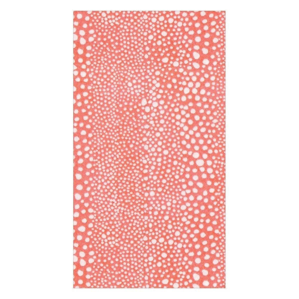 Pebble Paper Linen Guest Towels Napkins in Coral - 12 Per Package