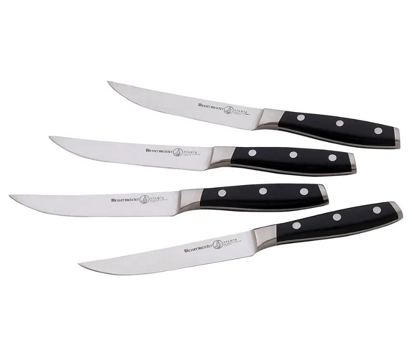 Avanta 4 Piece Steak Knife Set Black Handle