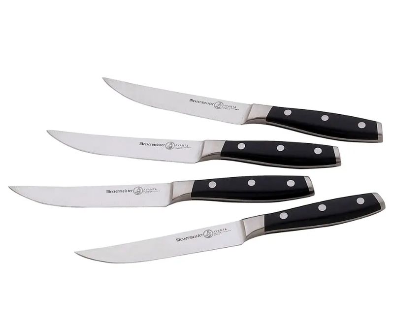 Avanta 4 Piece Steak Knife Set Black Handle