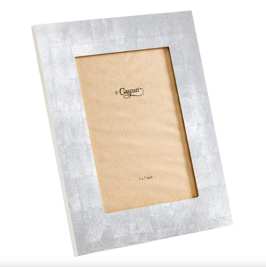 Silver Leaf Lacquer 5" x 7" Picture Frame in Silver