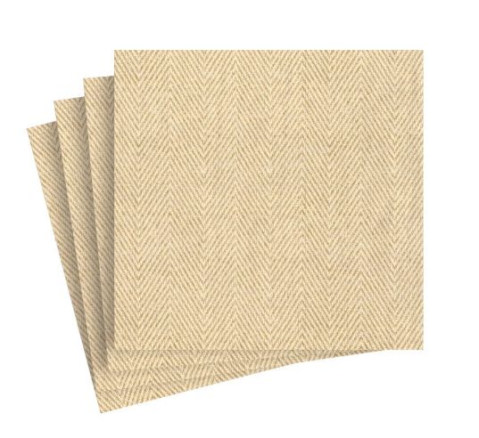 Natural Jute Paper Linen Cocktail Napkins - 15 Per Package