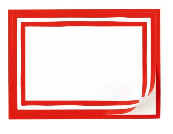 Border Stripe Self-Adhesive Labels in Red - 12 Per Package