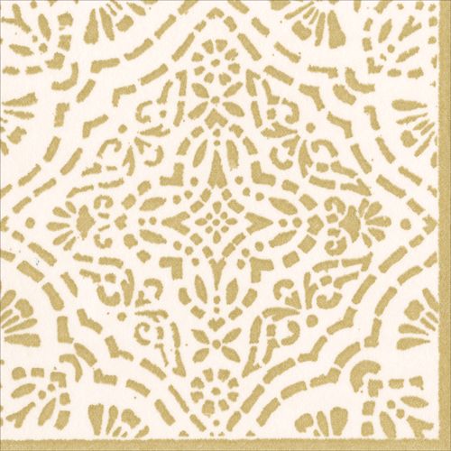 Annika Ivory/gold-Paper Linen Napkin Airlaid Dinner-12 Per Package