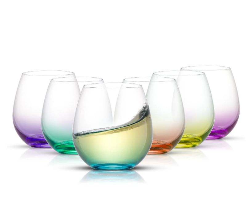 Hue Stemless Colored Wine Glasses Set of 6