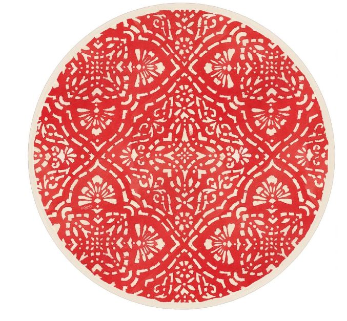 Annika Red Round Paper Placemats - 12 Per Package