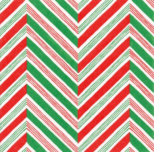 Candy Cane Stripes Paper Cocktail Napkins - 20 Per Package