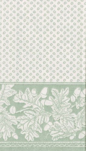 Oak Leaves &amp; Acorns Sage Green/Ivory Airlaid Guest Towel - 12 Per Package