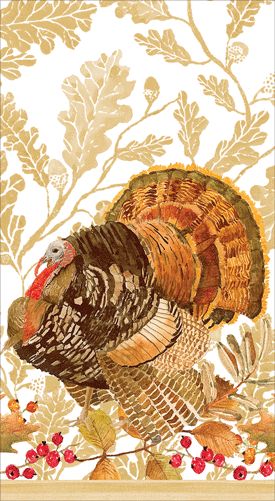 Woodland Turkey Guest Towel - 15 Per Package