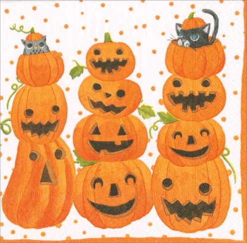 Jack O'Lanterns Paper Cocktail Napkins - 20 Per Package