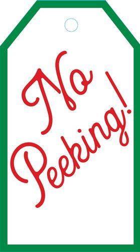 No Peeking Gift Hang Tags in Gold Foil - 4 Per Package