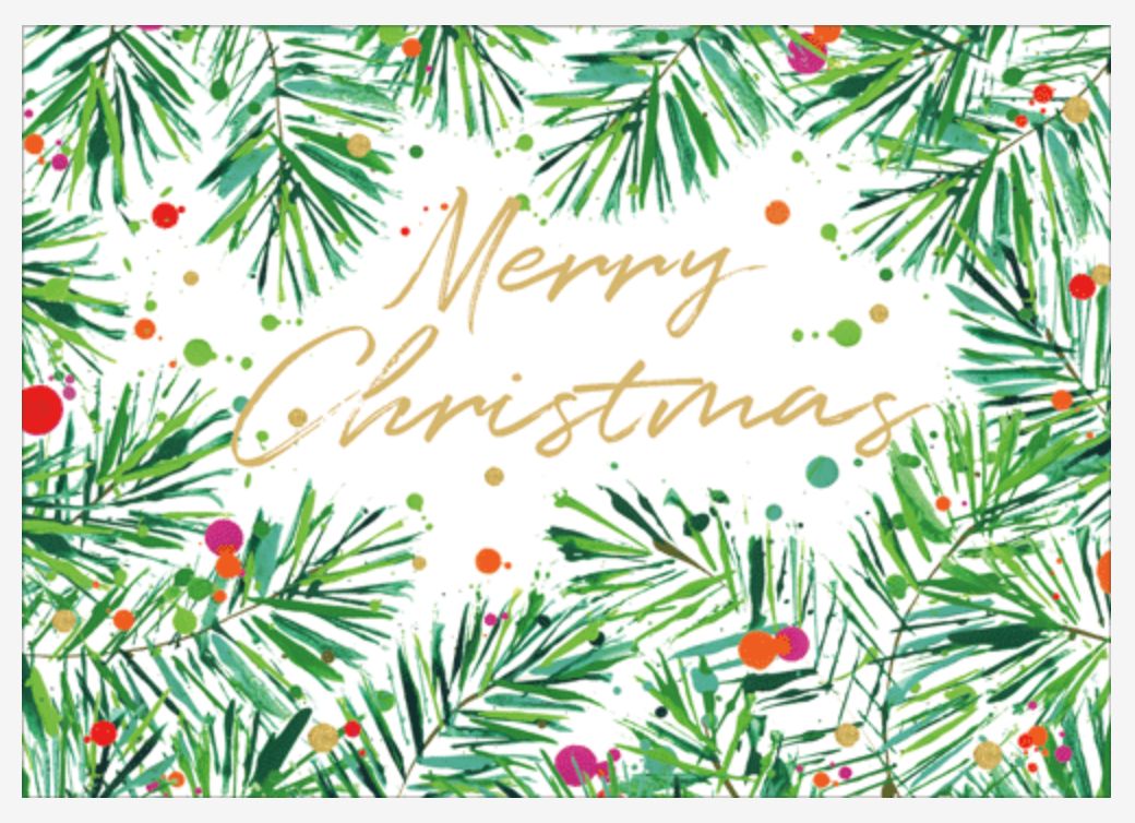 Christmas Greenery Christmas Card Box 16 Count