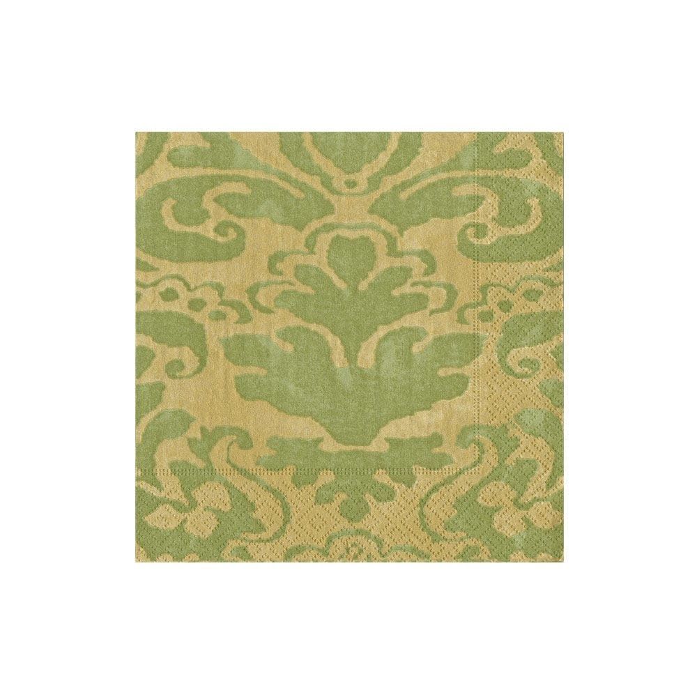 Palazzo Paper Cocktail Napkins in Moss Green - 20 Per Package