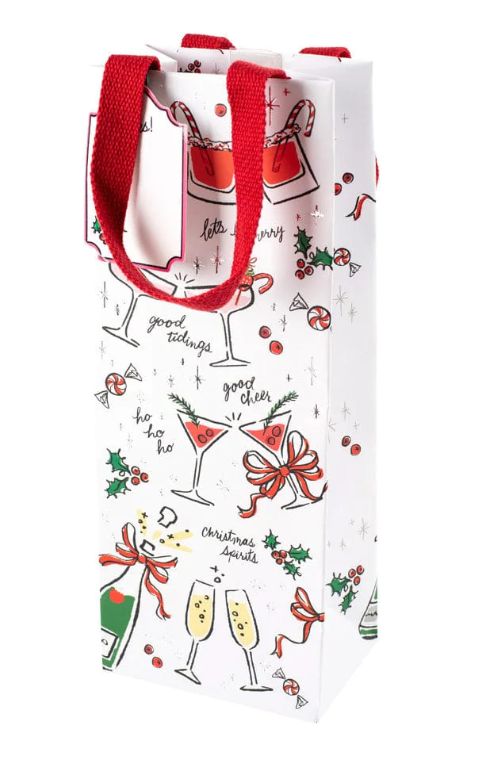 Let's Be Merry Wine &amp; Bottle Gift Bag - 1 Each