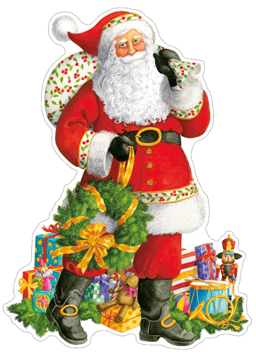 Jolly St. Nick Die-Cut Gift Tags - 4 Per Package