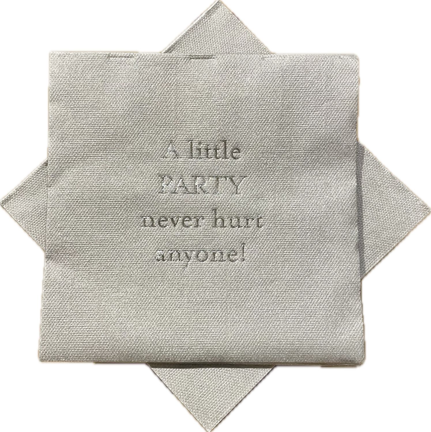 It's Not a Party without Bubbles Silver Cocktail Napkins - 18 Per Package