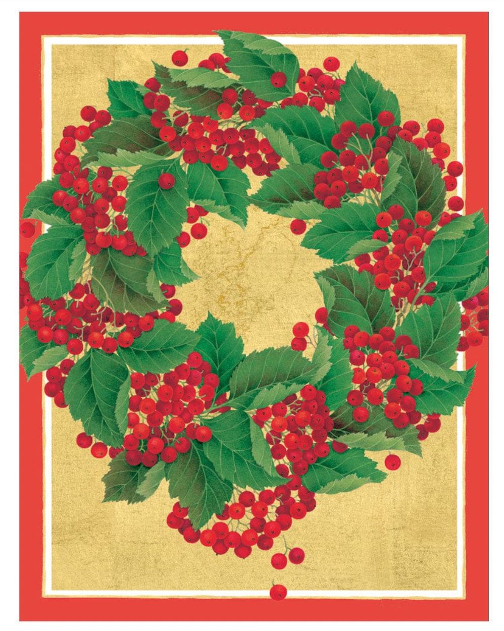 Berry Wreath Christmas Card Box 16 Count