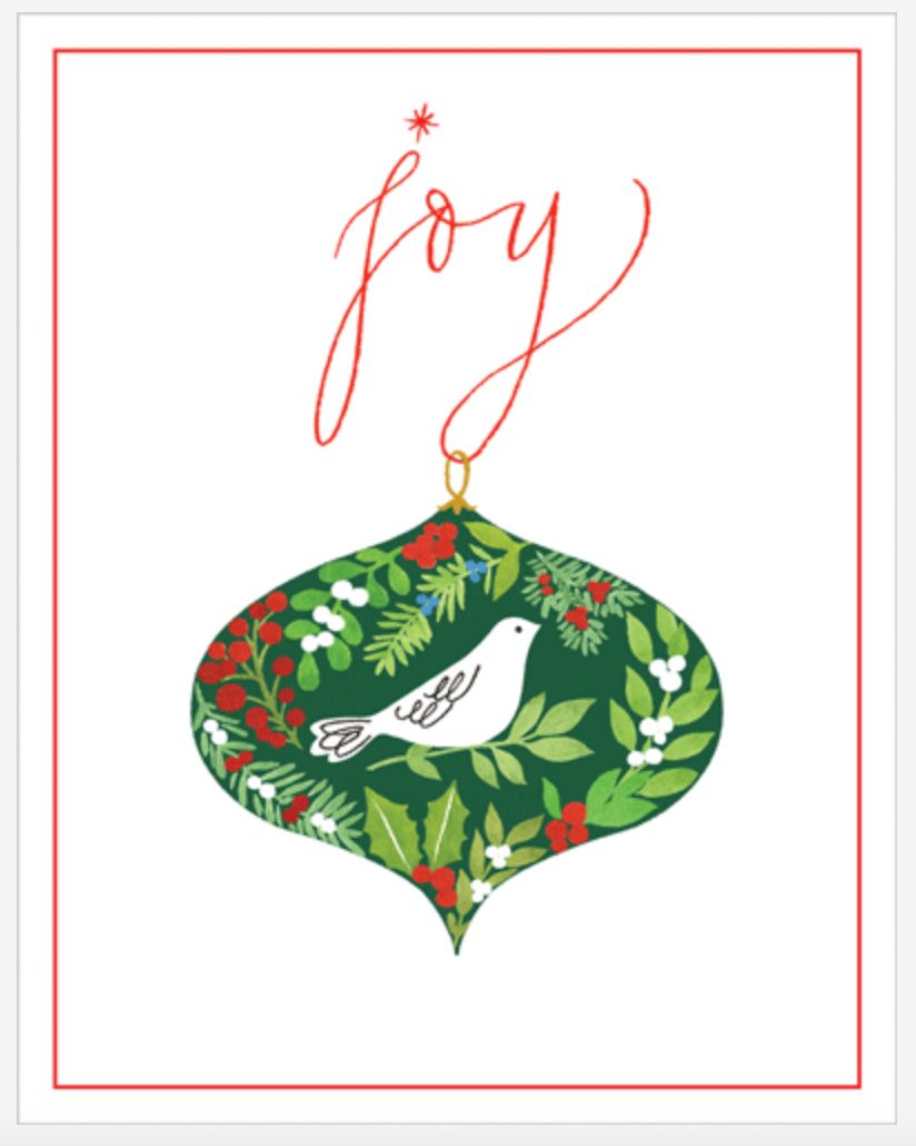 Joy Ornament Christmas Card Box  16 Count