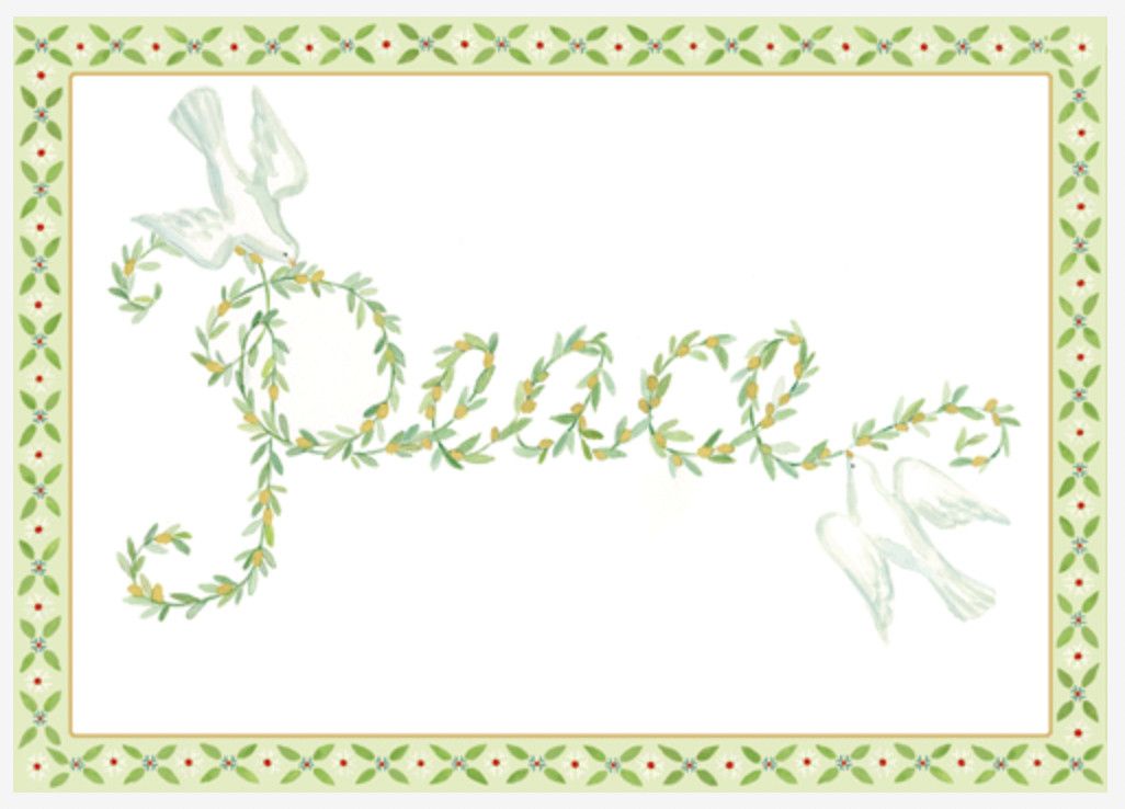 Peace Doves Christmas Card Box 16 Count