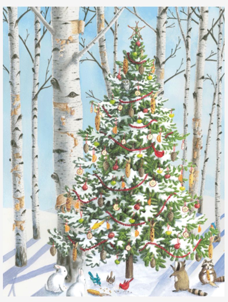 Woodland Tree Christmas Card Box 16 Count
