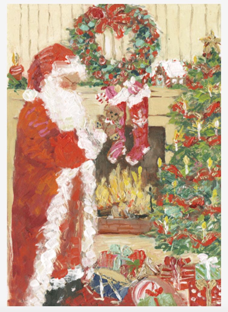 Santa's Visit Christmas Card Box 16 Count